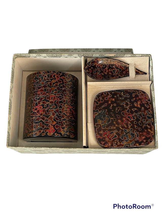 茶筒・茶托・茶さじ 津軽塗 3点セット